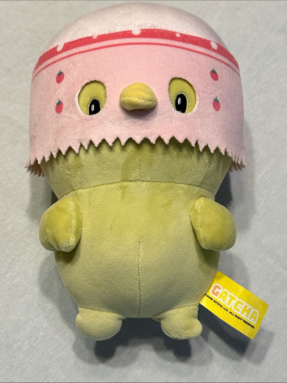 Gatcha Chick Strawberry Hat - Cute Kawaii Pet Plush